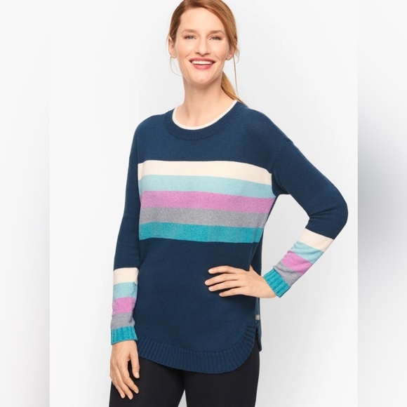 Talbots Sporty Stripe Colorblock Lounge Tunic Size XS - Picture 1 of 8